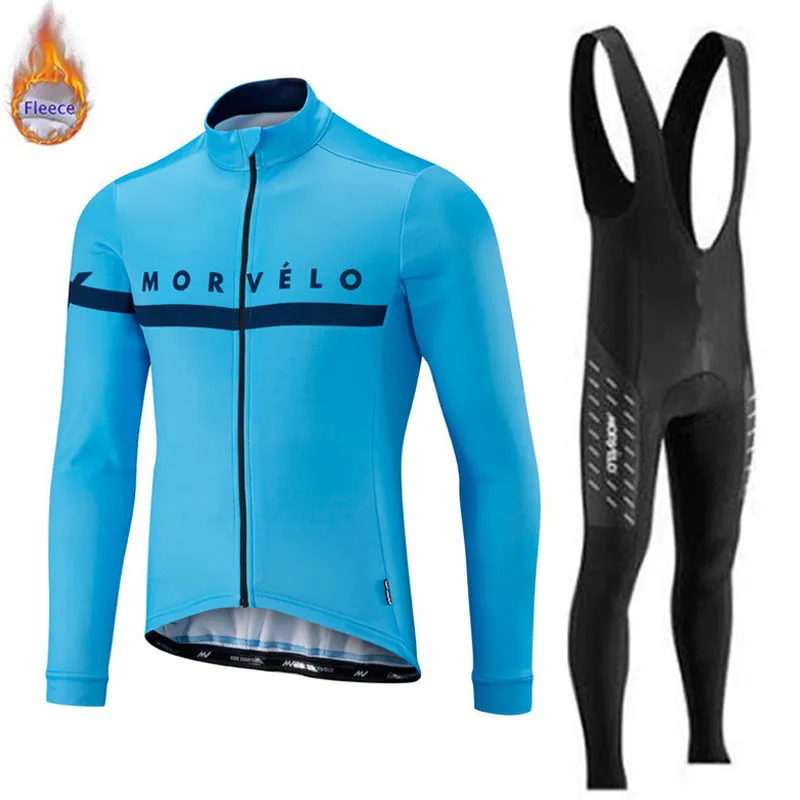 Morvelo велосипедная майка Pro Team, зимний теплый флисовый комплект с длинным рукавом, Ropa Ciclismo, велосипедный триатлон, комплект для велоспорта - Цвет: 5