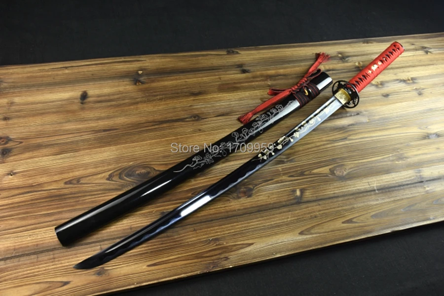 Handmade Full Tang Japanese Samurai Sword Katana Black 1090 High Carbon Steel Sharp Home Decoration Collection Knife Swords