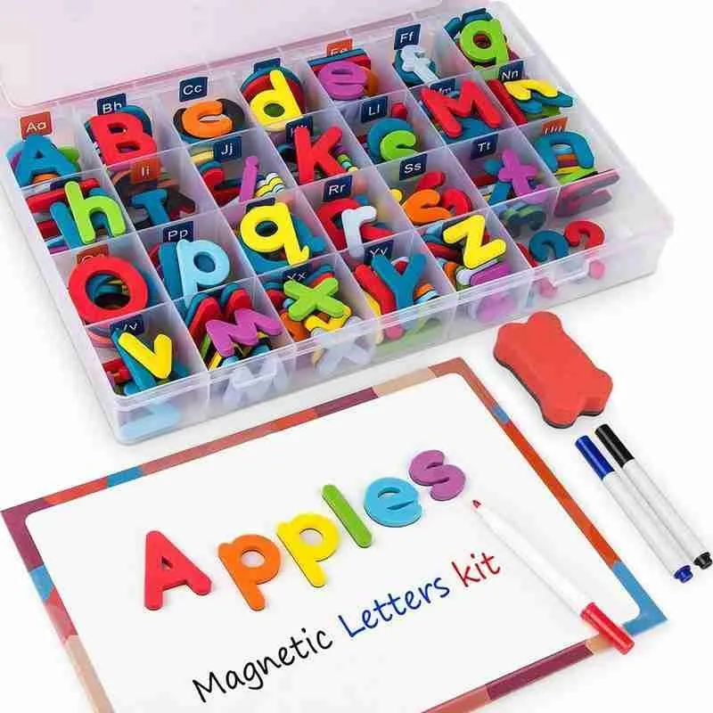 Fridge Magnet 26 Alphabet Letters Toddlers Kids Learning Spelling Educational Toys Fridge Magnet Button Message Sticker 3