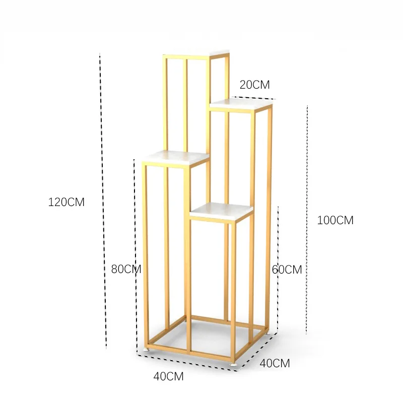 L gold white marble Nordic завод по производству металлических стенд Крытый железная стойка для цветов Творческий мрамор сад стенд для гостиной пол цветок металлическая полка балкон - Цвет: L gold white marble