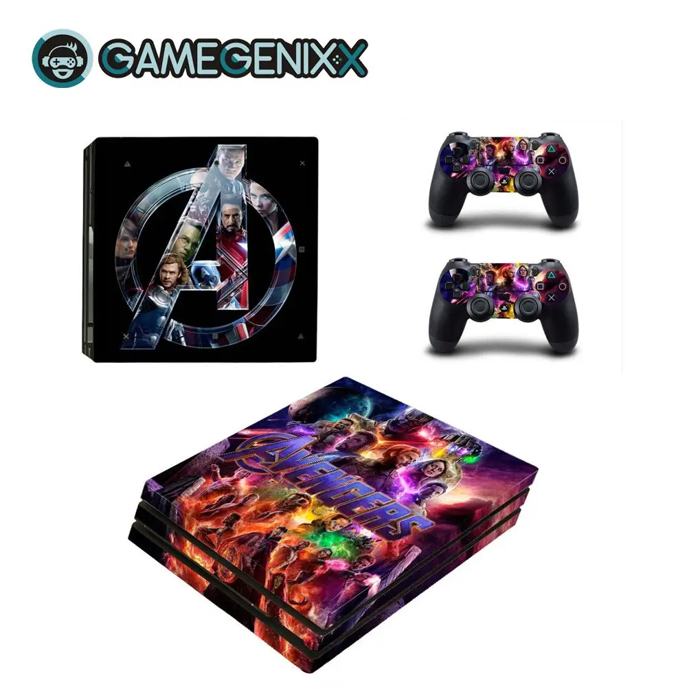 GAMEGENIXX наклейка на кожу Съемная крышка ПВХ винил для PS4 Pro консоли и 2 контроллера-Мстители