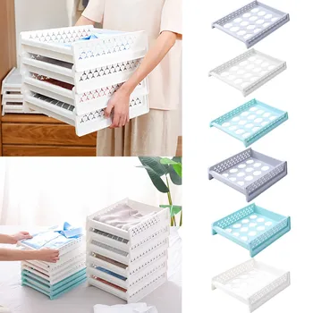 

Hot Sale Drawer Clothes Storage Partition Storage Box Wardrobe Storage Layer Partition Organizer Для Кухни Storage Closet Organi