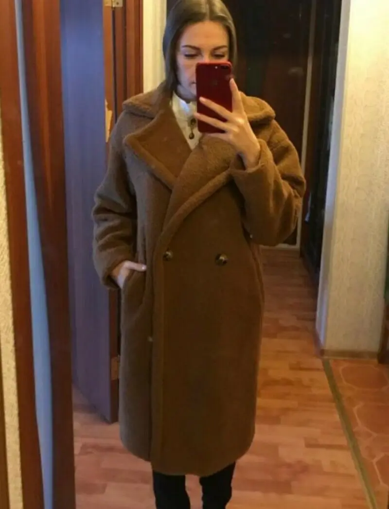 Новая мода Женское пальто из шерсти и кашемира длинная парка Тренч зимнее пальто верхняя одежда