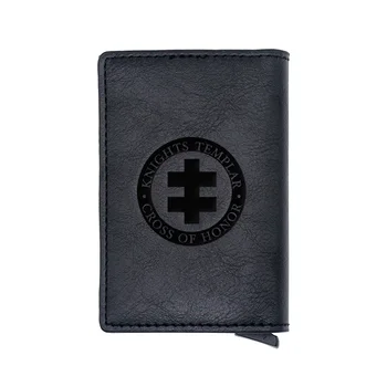 

Vintage Knights Templar Cross Of Honor Credit Card Holder Wallet Men Women PU Leather RFID Aluminium Slim Small Short Purse
