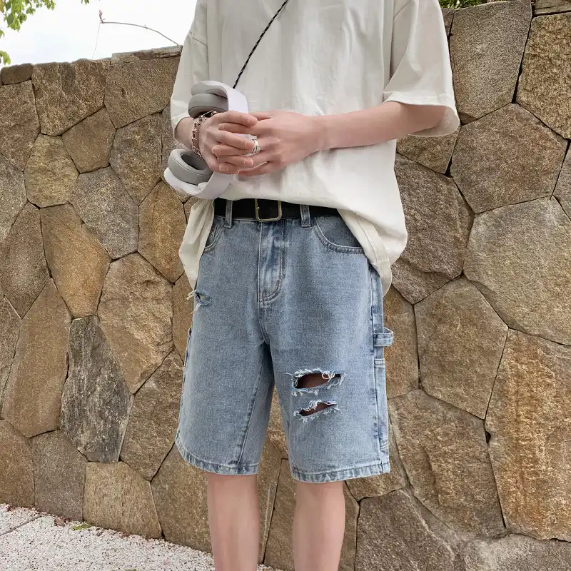 knee length shorts ripped