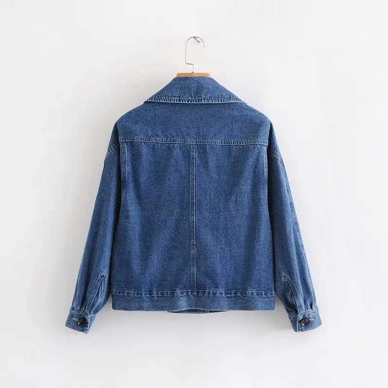 

B3113-Twelve-Europe And America WOMEN'S Dress 2019 Spring New Style Loose-Fit Double Breasted Jeans Coat