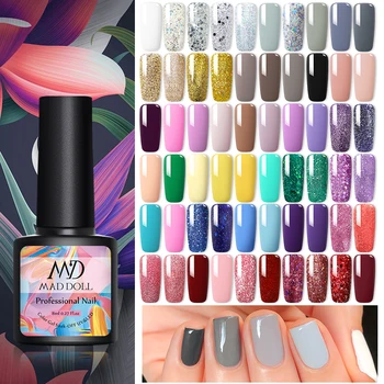 

MD MAD DOLL 60 Pcs Set 8ml Glitter Gel Nail Kit Semi-Permanent UV LED Gel Varnish Everything for Nails