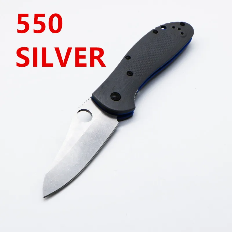 550 silver Бабочка BM550 BM551 550bk 551 G10 ручка охотничий складной карманный нож для выживания Рождественский подарок - Цвет: 550 silver