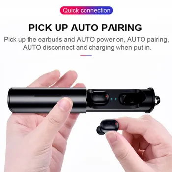 

T1 Bluetooth Earphone 3D Wireless Stereo Earbuds With Mic Portable Cordless Dual Headset For HSP1.2,HFP1.6, A2DP1.2, AVRCP1.6