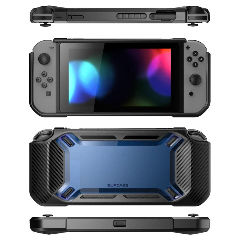 Blue Чехол SUPCASE для nintendo Switch выпуск сверхмощный тонкий прорезиненный защелкивающийся жесткий чехол, пожалуйста, обратите внимание: это SUPCASE бренд - Цвет: Blue