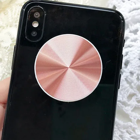 Круглая подставка для телефона, металлический цвет, однотонный дизайн для Iphone, тренд, держатель для мобильного телефона, универсальный держатель для автомобиля или стола - Цвет: CD-Rosegold