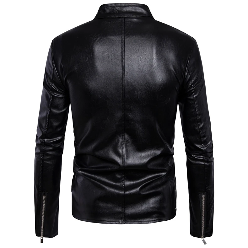 dark brown leather jacket Mountainskin New Mens Leather Jacket Men's Motorcycle Autumn Leather Jacket Zipper Fashion Stand Collar PU Coat Male MT080 leather flying jacket