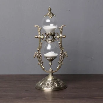 

EUROPEAN HOURGLASS TIMER 15/30MIN CLOCK SAND METAL+GLASS DECORATIVE SAND HOURGLASSES SAND SAND TIMER FOR DESK DECORATION