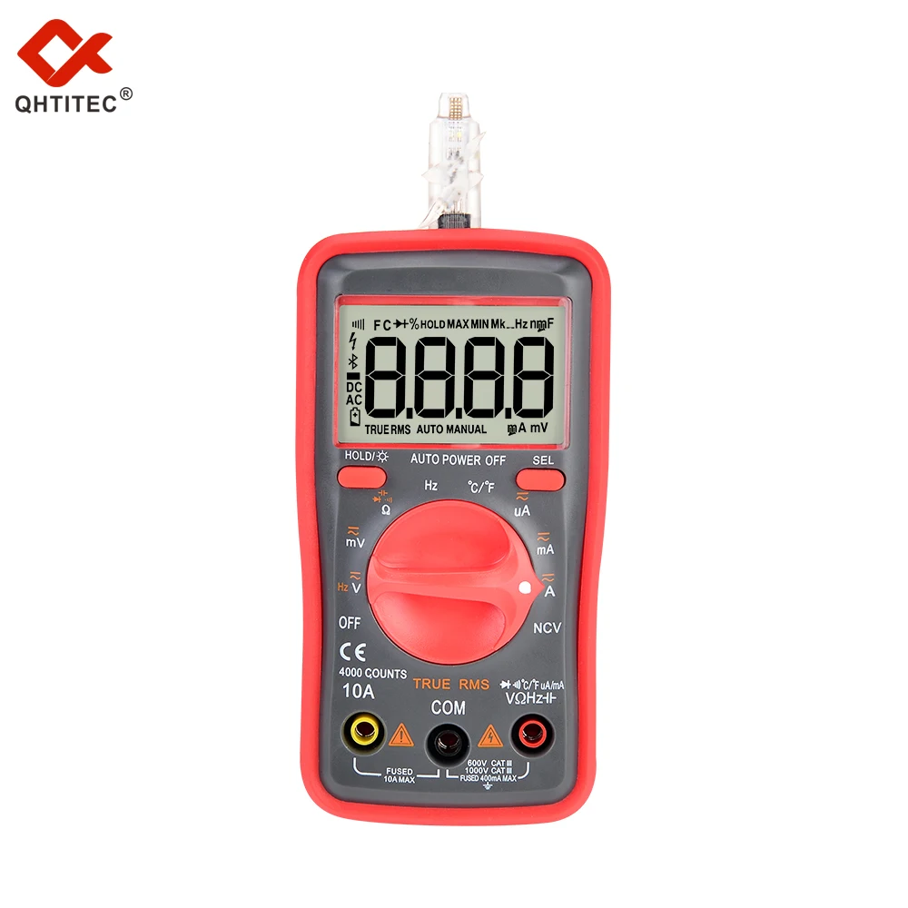 

QHTITEC UM416 Digital Multimeter AC DC Testing Leads Ammeter NCV Volt Ohm Tester Multimetro True RMS Meter With Universal Cable
