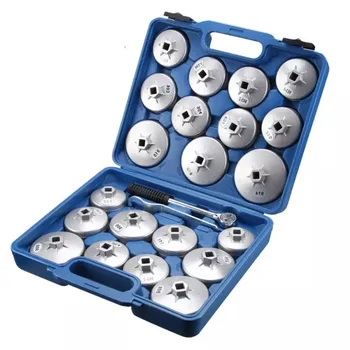 

23PCS/lot Aluminum Alloy cap style oil filter wrench set auto car repair maintain tool kit tool remove oil filter opberghoes HWC