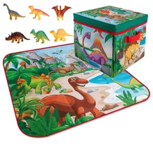 Портативный детский коврик для ползания, коврик для ползания динозавров и коробка для хранения, детский игровой коврик, игрушки, складная коробка для хранения игрушек