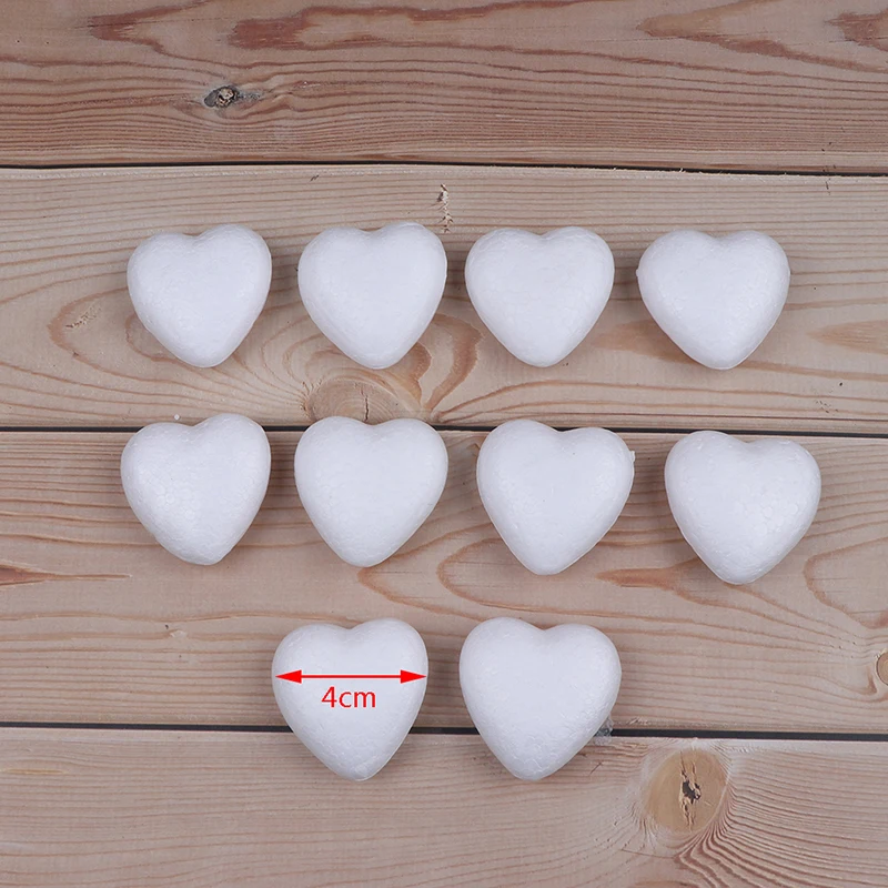  10pcs Craft Foam Hearts Heart-Shaped Polystyrene Foam Ball Polystyrene  Foam Heart for Arts Craft Use DIY Ornaments Wedding Decorations 6cm (White)  : Arts, Crafts & Sewing