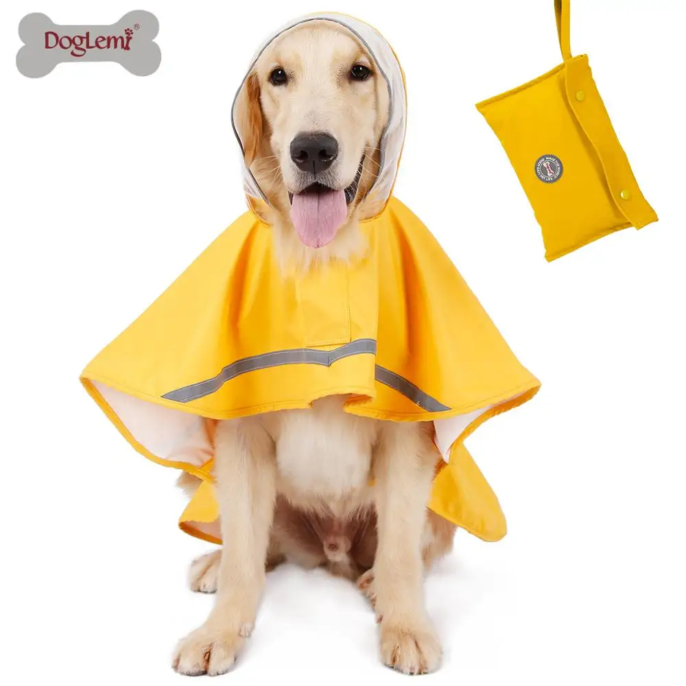 DogLemiPet плащ пончо толстовки куртка Светоотражающая желтая одежда для собаки водонепроницаемая одежда для собак