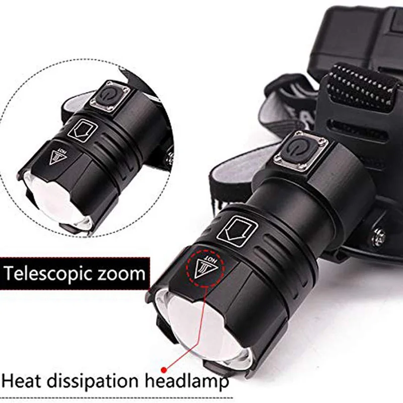 CREE XHP70 светодиодный налобный фонарь с зарядкой от USB, яркий Головной фонарь, водонепроницаемый, масштабируемый, 18650 аккумулятор, фары для улицы, кемпинга