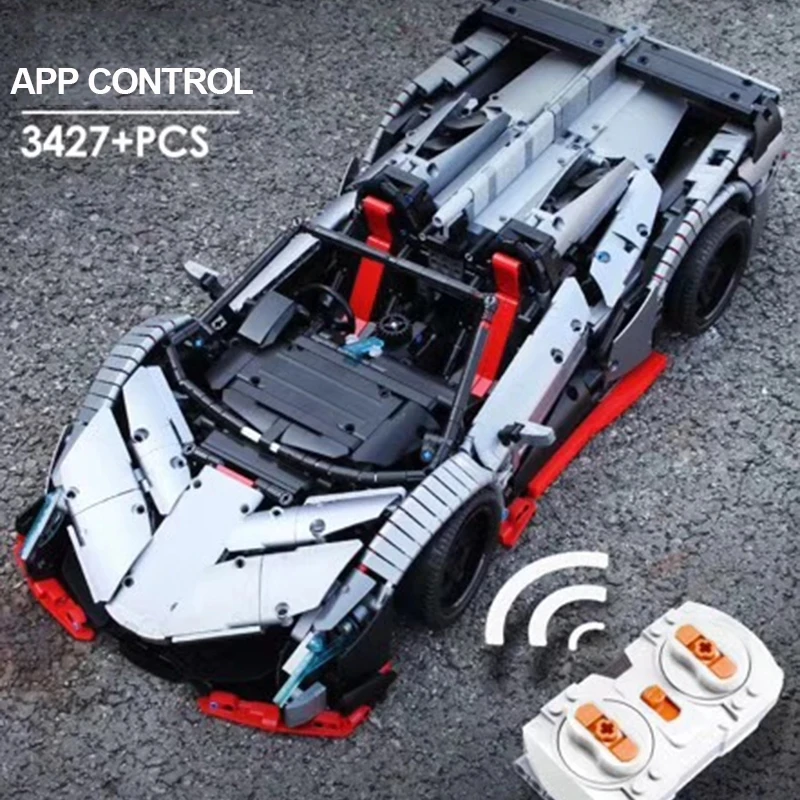 13079 Motorized High-Tech Series MOC Lamborghinis Veneno Roadster RC Car MOC-10574 Building Blocks Bricks Toys for Boys Gift