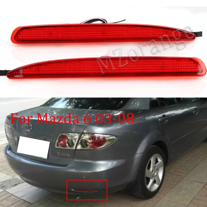 MZORANGE красный светодиод задний бампер отражатель задний стоп-сигнал для Mazda 6 2003-2008