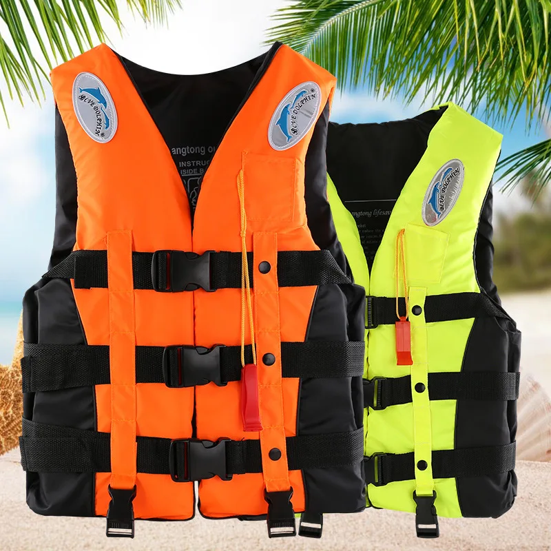 Outdoor Adult Swimming Life Jacket Adjustable Buoyancy Survival Suit Polyester Children Life Vest With Whistle life jacket