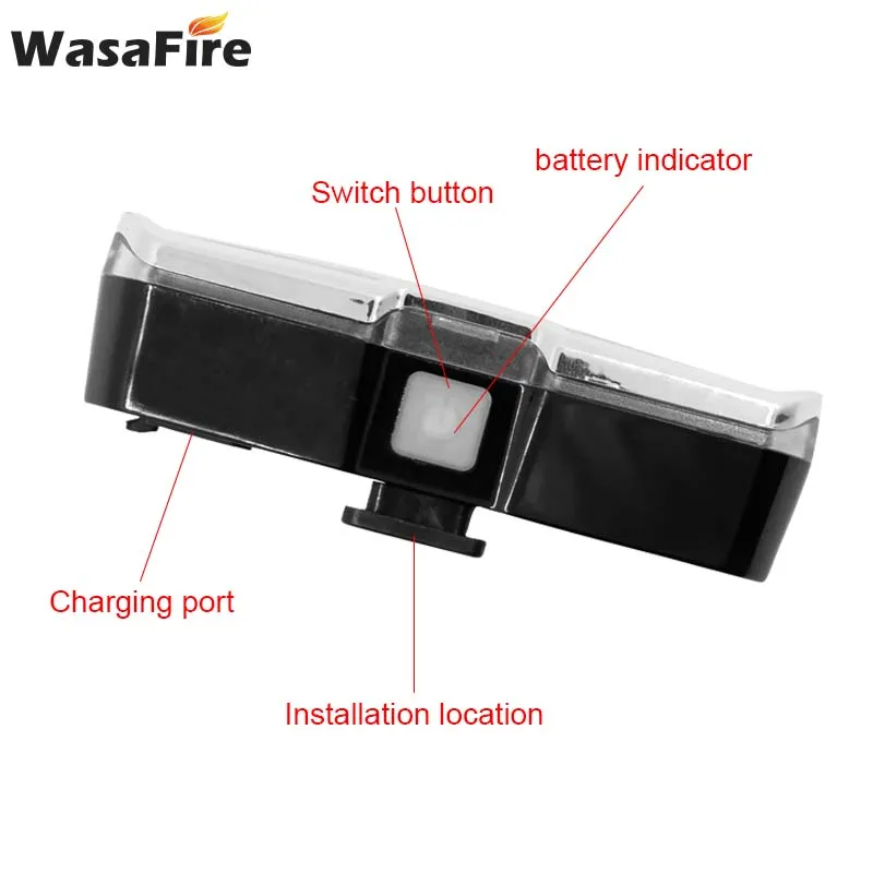WasaFire USB Перезаряжаемые задняя подсветка на велосипед светильник 5 режимов Светодиодный задние фонари велосипеда езда на велосипеде хвост светильник ночной езды безопасности Предупреждение лампы