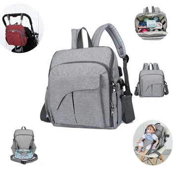 

USB charge Waterproof Diaper Bag Maternity mommy Nappy Backpack Baby care Stroller Organizer seat Nursing Changing Bag for moms