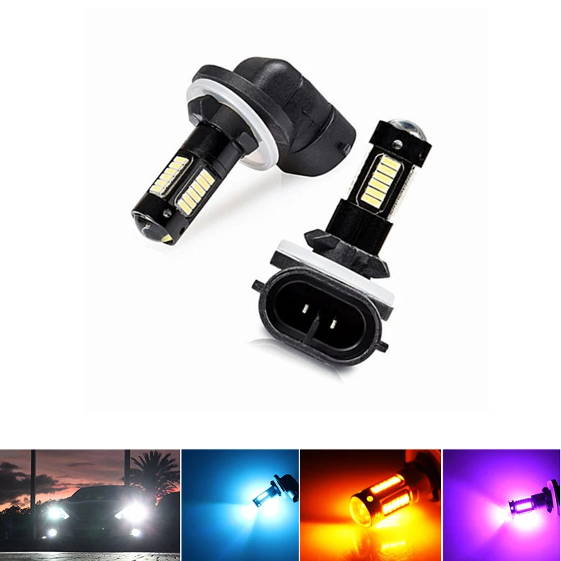 2PC White 30-SMD 4014 880 881 889 H27 LED Replacement Bulbs For Car Fog Lights,car DRL Lamps,12V Car led,yellow/ICE BLUE