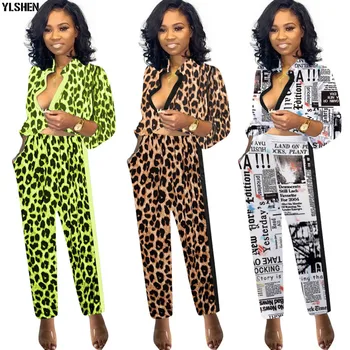 

African Style 2 Two Piece Set Women Tracksuit Clothes Tops and Pants Jogging Femme Matching Sets Print Club Outfits Clothing