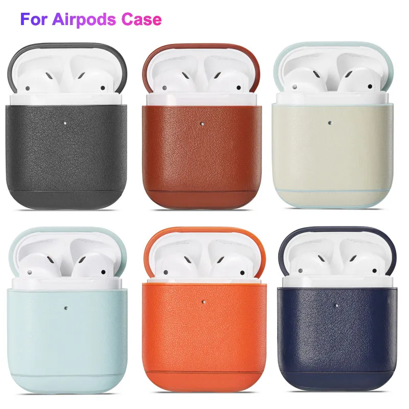Для AirPods чехол из кожи высокого качества Беспроводные наушники защитный