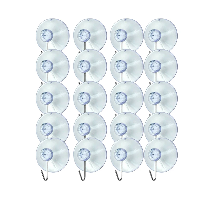 

PVC+Metal 20pcs Set Suction Hooks Holder Glass Tools Wall Mounted Keys Clothes Hat Cup Sucker Hangers