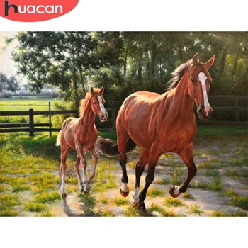 

HUACAN Full Square Round Diamond Embroidery Horse Craft Kit Sale 5D DIY Diamond Painting Animal Handicraft Home Decoration