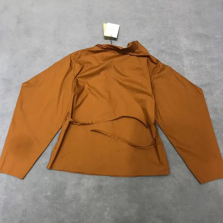 Винтажная женская рубашка в стиле Харадзюку, Camisa Feminina, Необычные Рубашки, осенние свободные женские топы и блузки с длинным рукавом-фонариком и поясом C145