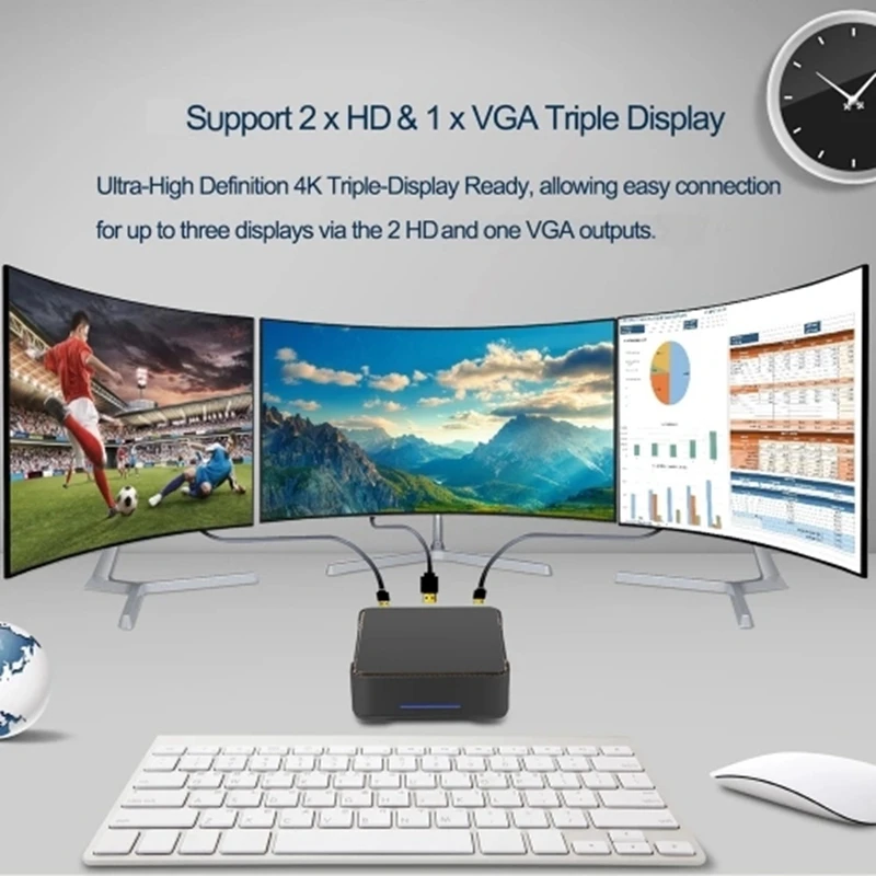 AK3V Win 10 Мини ПК ТВ коробка HD медиаплеер 6+ 64G J3455 чип/64 бит/2,4G/5G двухдиапазонный WiFi/BT 4,1 4 K/USB3.0/2,5 дюйма SATA