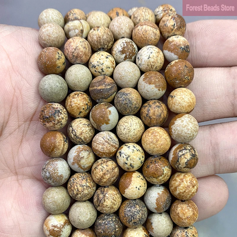 Natural Stone Picture Jaspers Round Beads DIY Bracelet Necklace Charm for Jewelry Making 15&quotStrand 4 6 8 10 12MM Wholesale | Украшения