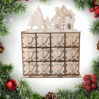 

2020 Wooden Christmas Advent Calendar With 24 Drawers House Decor DIY Wedding Ornaments Jewelry Box Christmas Countdown Calendar