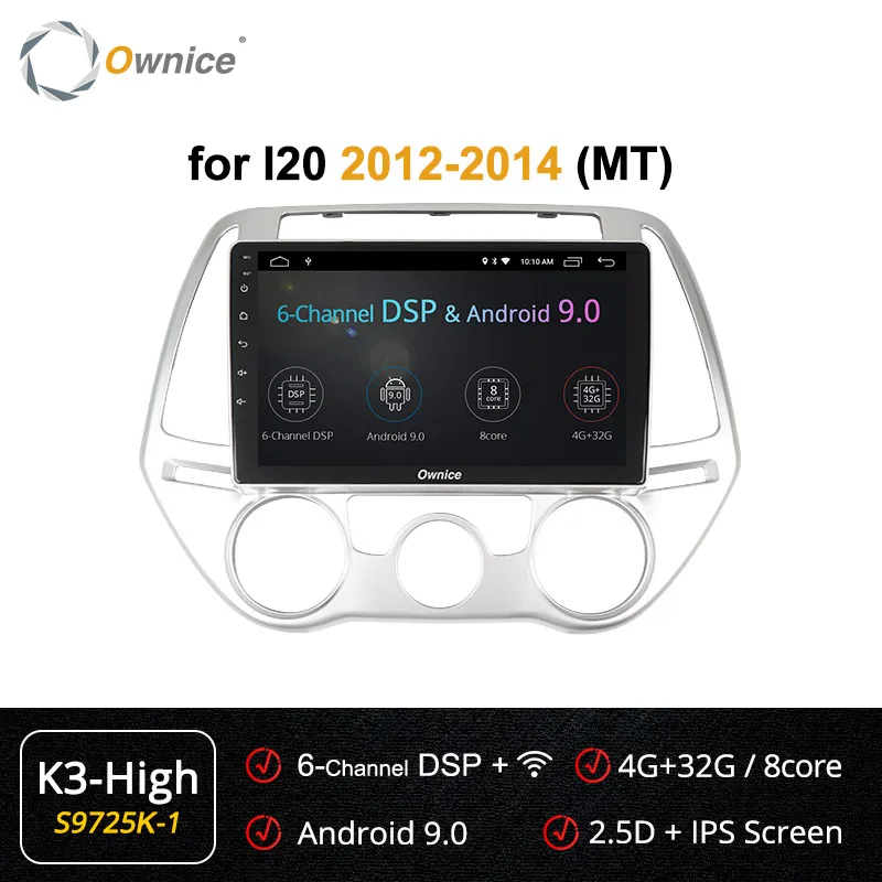 S9725-1 K3 HIGH Ownice Android 9,0 360 панорама DSP gps навигация радио для hyundai i20 Руководство A/C 2012- K3 K5 K6 4G LTE SPDIF головное устройство - Цвет: S9725-1 K3 HIGH