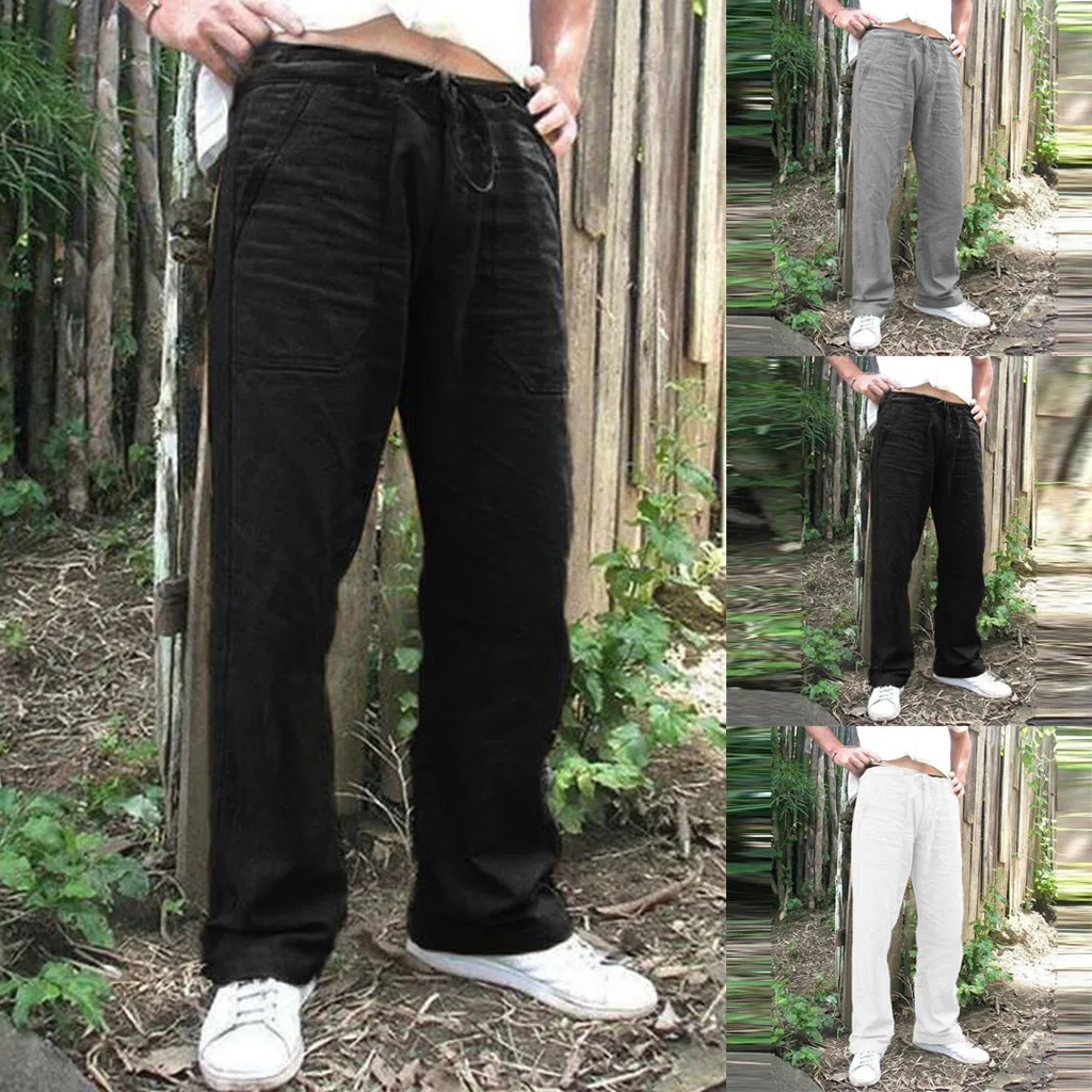 Men Splicing Printed Overalls Casual Pocket Sport Work Casual Trouser Pants mens pants fashions men casual pants pantalon homme