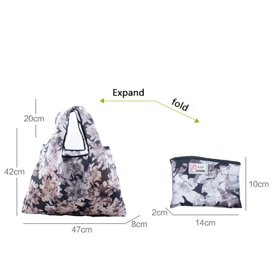 VOGVIGO Printed Folded Shopping Bags Large Capacity Waterproof Handbags Tote Bag Grocery Bag Reusable Shopping Bag Dropshipping