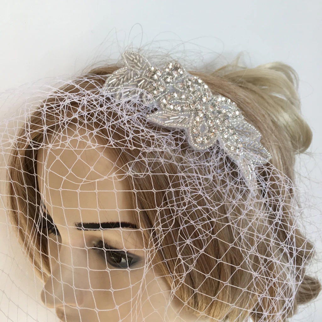Prettyia, винтажная клетка для птиц, вуаль, сетка, вуаль, короткая фата невесты с расческой, повязка на голову для невесты, свадебные, вечерние, аксессуары для волос