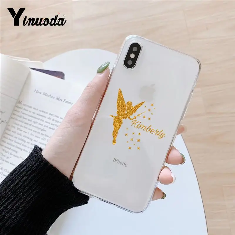 Yinuoda Tinker Bell Tinkerbell Прозрачный чехол для телефона чехол для iPhone 8 7 6 6S Plus X 5 5S SE XR XS XSMAX Fundas Capa
