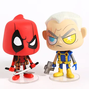 

Marvel X-Men Deadpool & Cable Q Version PVC Figures Bobble Head Dolls Toys 2pcs/set