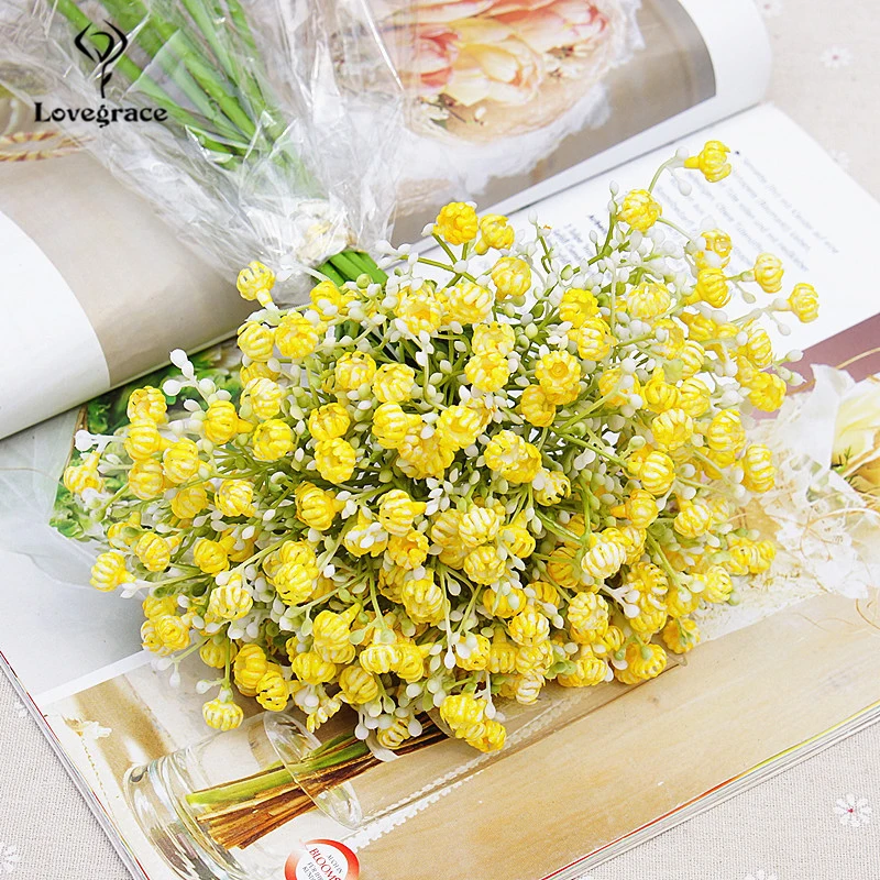 yellow Lovegrace, искусственный цветок для свадьбы, букет для ребенка, дышащие свадебные принадлежности, букет невесты, цветочный букет в лесном стиле, искусственный детский букет - Цвет: yellow