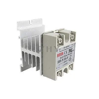 

DC to AC Solid State Relay SSR-75 DA 75A 3-32V DC 90-480V AC + Heat Sink