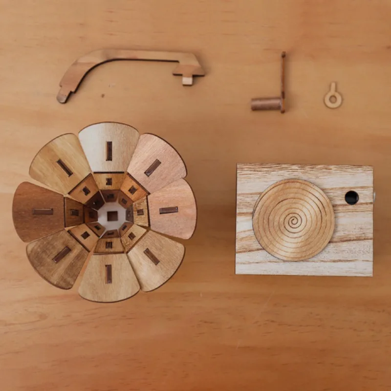 Музыкальный фонограф в форме деревянного DIY ручной моды коленчатая Механическая Музыкальная Коробка орнамент для подарка домашнего офиса Декор ремесла