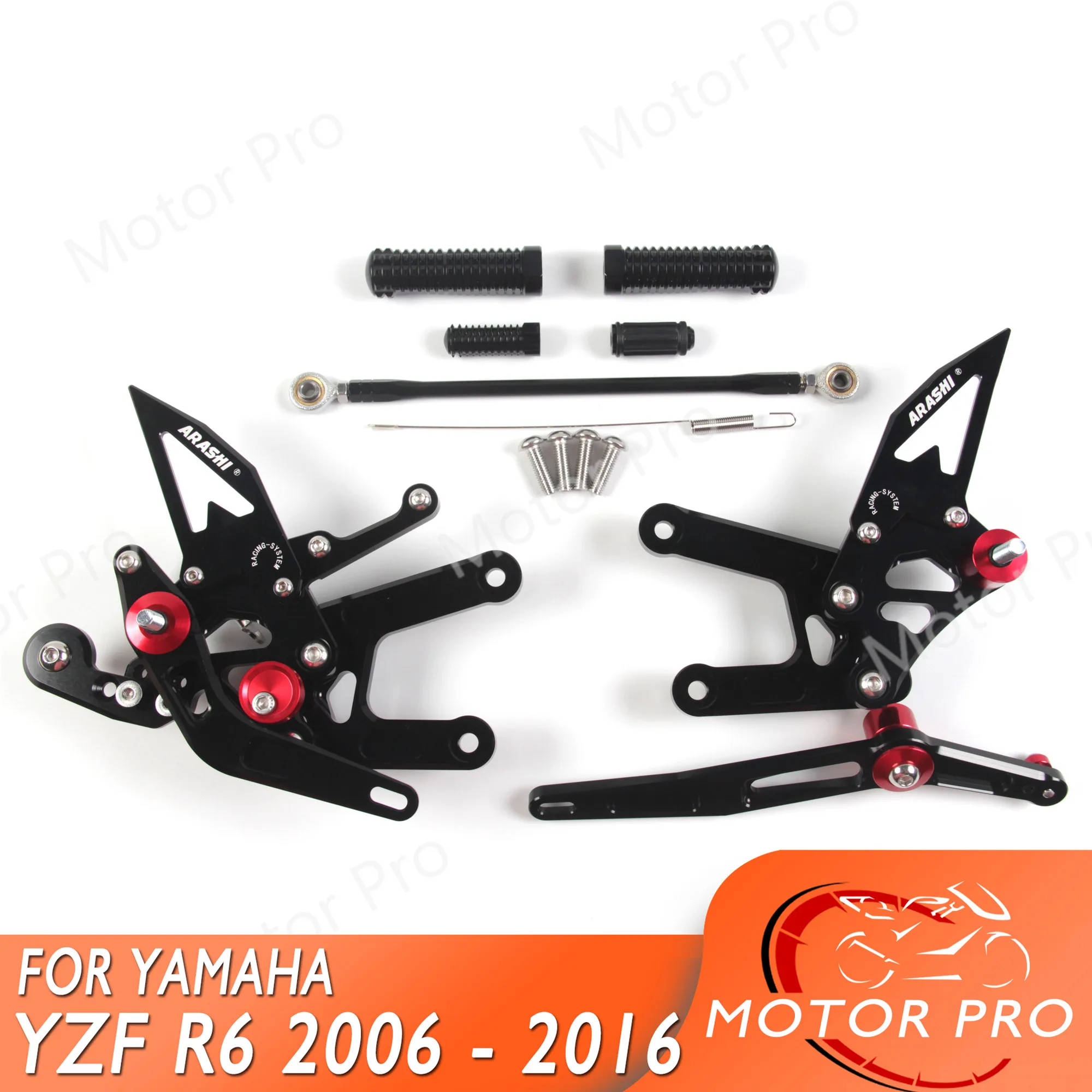 For Yamaha YZF R6 YZF-R6 2006-2016 Racing Footrest 2012 2013 Adjustable Rearsets