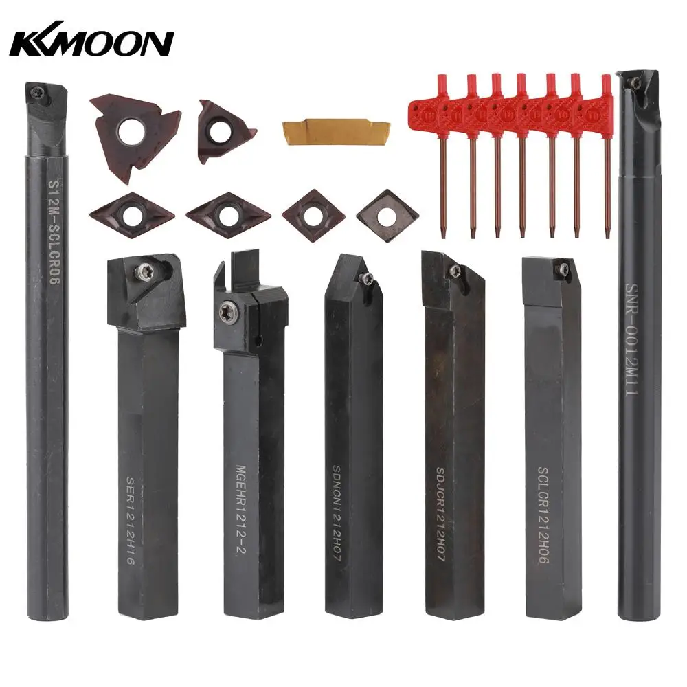 

Multifunctional 12mm Shank Lathe Turning Tool Holder Boring Bar With Solid Carbide Insert Wrench