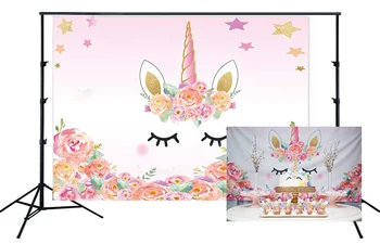 

unicorn theme birthday party backdrop photographical booth photo studio baby shower photo props background DecorationSM-326