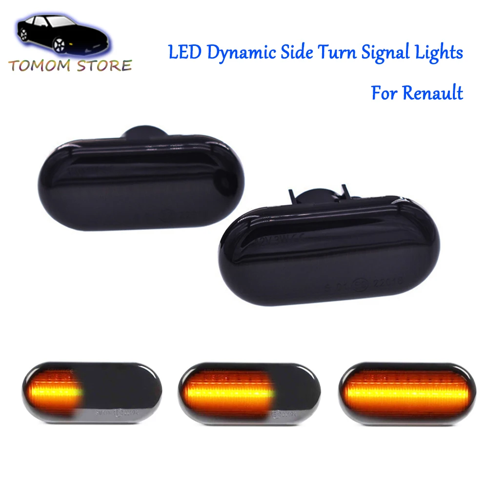 

led amber dynamic side turn signal indicator lights for Renault Clio Espace Extra Van Express Rapid Kangoo Laguna Megane Master